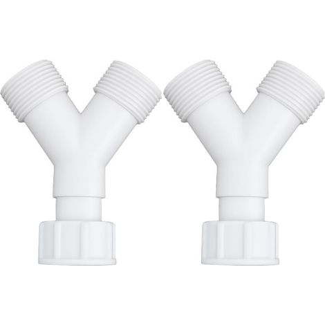 Lot de 2 connecteurs répartiteurs en Y 3/4 pour tuyau d'eau pour machine à laver, sèche linge, lave vaisselle (1/5)