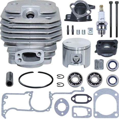 Kit piston et cylindre pour Husqvarna 61 et Jonsered 625 630 Tronçonneuse, AUMEL Cylindre, Piston, Joints, Joint d'huile, Bougie, Pièces de rechange Accessoire 26 en 1 (1/5)