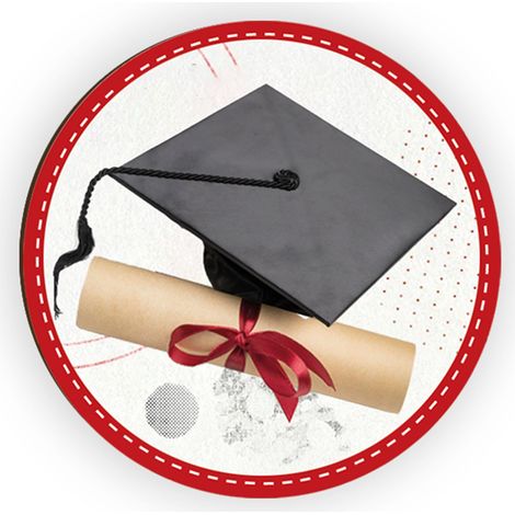 Lupia - Calamita, MAGNETI in Legno Set da 24 PEZZI D.4,5 cm LAUREA ROSSO con decorazione stampata, segnaposto ricordino regalo, bomboniera confettata, pensierino (1/4)