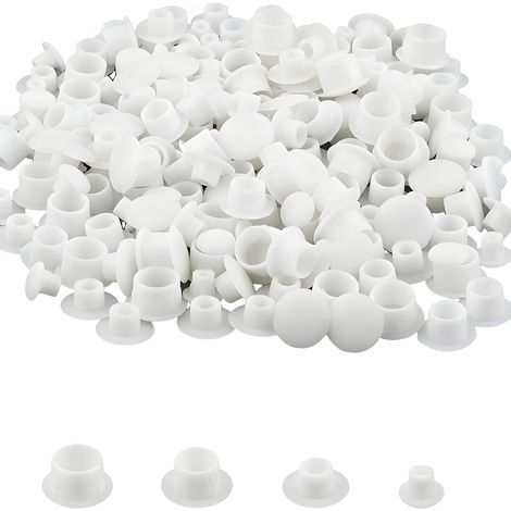 120 pièces cache-trous de perçage, bouchons de trous, cache-vis en plastique, bouchons de protection en plastique (5 6 8 10mm) (Blanc) (1/5)