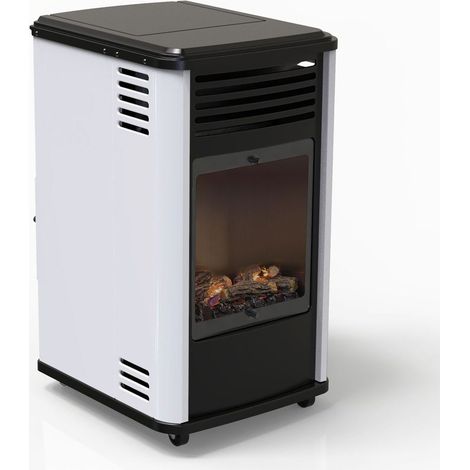 Poêle à gaz 3.4 kW – Chauffage d'appoint effet feu – Portable avec roulettes – Pour pièces jusqu'à 80m² – Fireside (1/5)