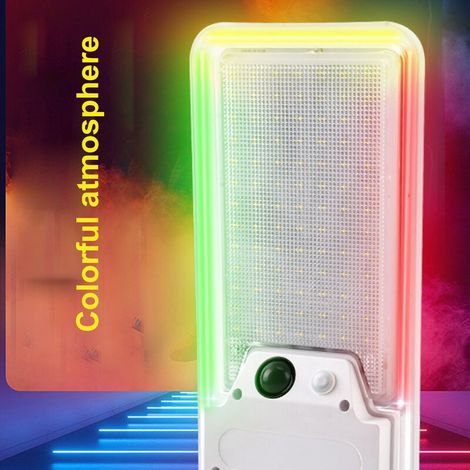 Appliques solaires d'extérieur pour jardin, à détecteur de mouvement, étanches, sept couleurs + lumière blanche.