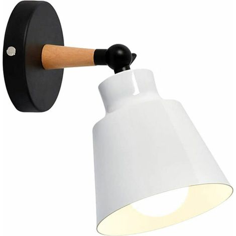 Applique Murale Créative Luminaires Moderne E27 Edison Industrielle en Métal Loft Lampe Blanc, Rétro Lampe de mural Cage Métal Wall Light Salle à Manger Salon Chambre Couloir Bar (1/5)