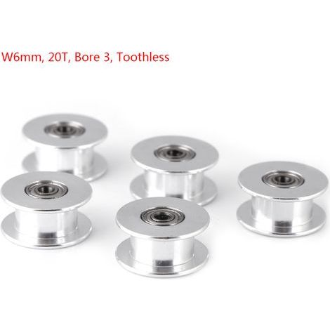 2GT Aluminium-Riemenscheiben für 3D-Drucker (6 mm, 20 Zähne, 3 mm Bohrung, zahnlos) (1/5)