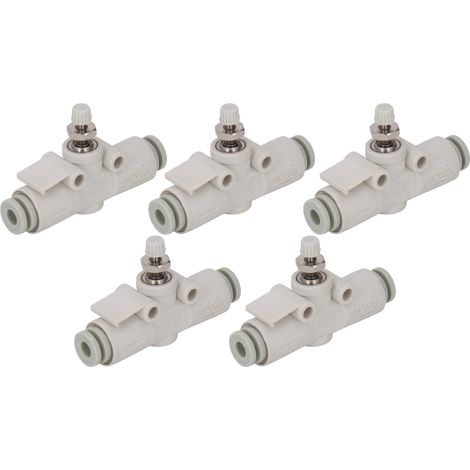 5PCS Vanne de régulation à passage direct PVC pour raccords pneumatiques, diamètre de tuyau 4mm (1/5)