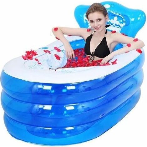 Baignoire gonflable adulte 130 x 70 x 70 cm – PVC pliable – Surface floquée étanche – Gonflage rapide – Confort optimal – (1/5)
