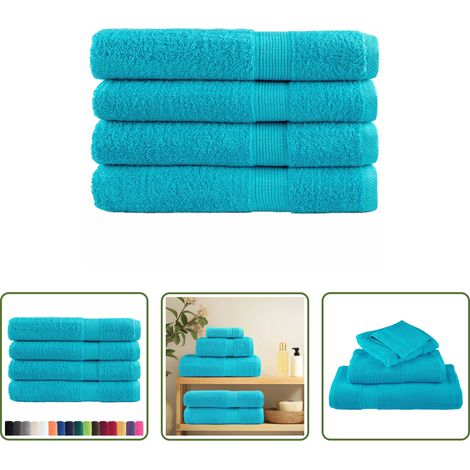 vidaXL Baumwolltuch - Premium-Saunatücher SOLUND 4 Stk. Türkis 80x200 cm 600 g/m² (1/5)