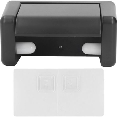 Boîte murale pour papier toilette – Sans perçage, autocollante – Anti-humidité – Noir (1/5)