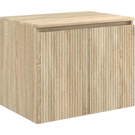Mueble de baño montado en la pared Roble Sonoma vidaXL