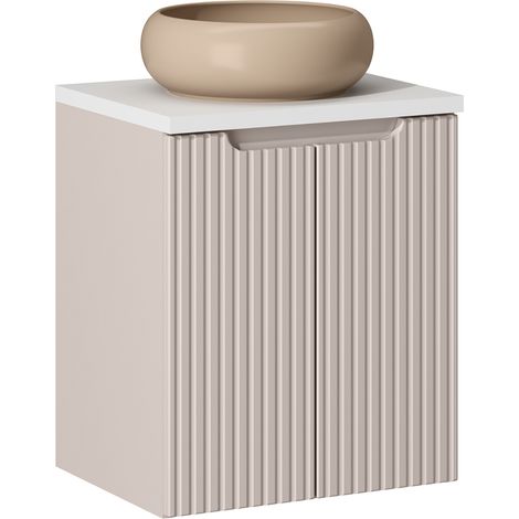 Waschtisch 50cm mit Keramikwaschbecken, Beige und weiß, NEWPORT-56-CASHMERE (1/5)