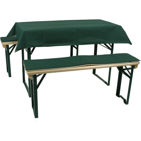 GO-DE Auflage Set 140 cm Grün für Festzeltgarnitur Bierbankauflage Husse
