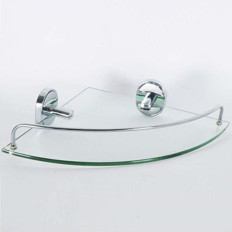 52020 Eckregal für Duschablage aus Glas, dreieckiges Badezimmerregal - (1/5)