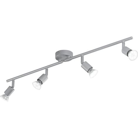 "Spot COOPER in metallo argento con quattro diffusori orientabili e lampadine incluse" (1/3)