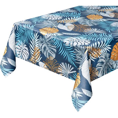 Tovaglia Cucina Antimacchia Plastificata Palme Metallizzate Copritavolo Tropicale Dis A - 140x50 Cm (1/4)