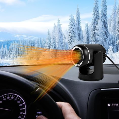 Chauffage de Voiture 12V 120W, Portable Chauffage Ventilateur 2 en 1 Chauffage & Refroidissement, Dégivreur Désembueur Pare-Brise Rapide, Rotatif à 360°, avec Prise Allume-Cigare (1/5)