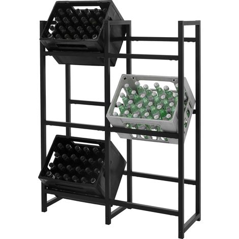 ML-Design Estante para 6 Cajas de Bebidas de Acero Antracita 91 x 31 x 116,5 cm Estantería de Pie hasta 150 Kg por Balda Soporte Estable y Robusto Botellero de Cervezas para Bodega Bar Salon Sótano (1/5)