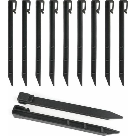 Bordure De Jardin - Piquet D Ancrage Pour Bordure - 25 Cm - En Plastique Robuste - Pour Paysage Et Terrasse - Lot De 12