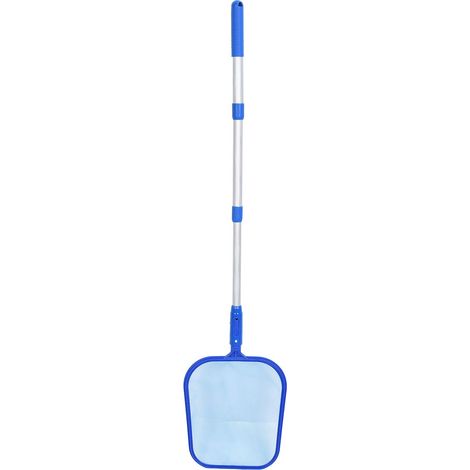 Kit d'outils de nettoyage de piscine, comprenant un skimmer, une épuisette, un râteau à feuilles, des produits de nettoyage de piscine, avec une perche télescopique en trois sections et une épuisette. (1/5)