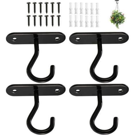 4 Pièces de Plant Hooks, 7cm Crochets pour Plantes à Fixation Murale pour Lampes Pots de Fleurs Lanternes Mangeoires à Oiseaux Carillons Éoliens Décoration Intérieure Extérieure