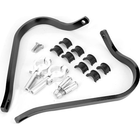 Protectores de manos para motocicleta [2 piezas] Protectores de manos de aluminio negro, anticaída y antifatiga, para una mayor estabilidad. (1/5)