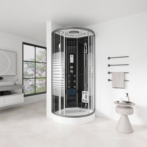 HOME DELUXE - Komplettdusche BLACK PEARL - Maße: 90 x 90 cm - inkl. Regendusche, Radio und ZubehörI Duschtempel Fertigdusche, Dusche, Duschtempel Dusche Duschkabine Duschtempel Duschabtrennung (1/10)