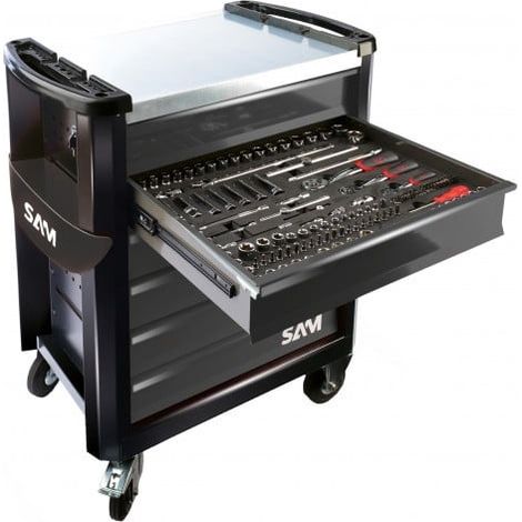 Sam Outillage – Chariot servante roulante 6 plateaux en métal – Charge lourde jusqu'à 300kg – Dimensions 120x60cm – Idéal pour ateliers professionnels (1/5)