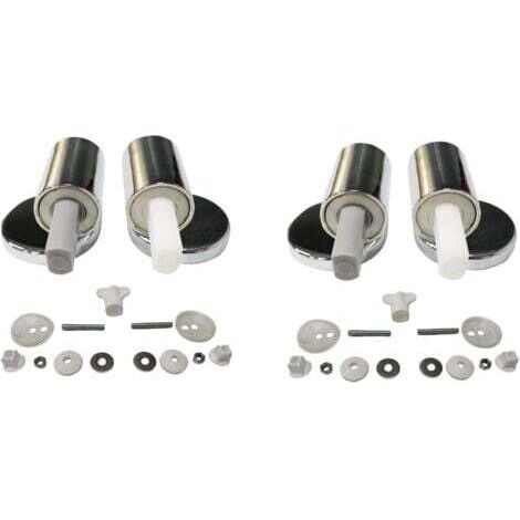 Lot de 4 Kit de remplacement pour abattant WC traditionnel et contemporain avec charnières à fermeture douce à dégagement rapide, Charnières de fixation supérieure (1/5)