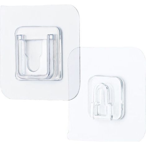 Doppelseitig selbstklebende Wandhaken, hochbelastbare, nahtlose Klebehaken, doppelseitiger Klebehaken, doppelseitige Klebewandhaken (15 Paar) (1/4)