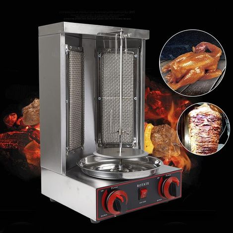 Parrilla vertical, parrilla de gas de acero inoxidable de 3000 W, parrilla superior, parrilla de mesa, pollo, gyros, kebabs, brochetas para asar, brochetas de carne, multigrill para el hogar