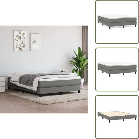 Bettgestell ohne Matratze Dunkelgrau 140x200 cm Stoff - Bettes Gestell - Doppelbett - Boxspringbetten - Lattenrost - Dunkelgraues Bett (1/5)