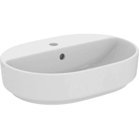 Ideal Standard i.Life O - Lavabo sobre encimera 55x40 cm, con rebosadero, orificio para grifo, blanco T573401 (1/5)