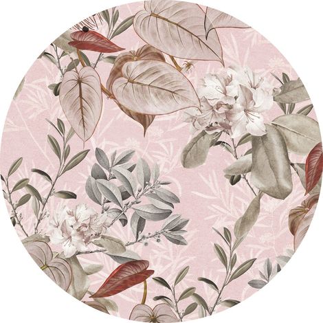 papier peint panoramique rond adhésif Adorn rose - Komar (1/3)