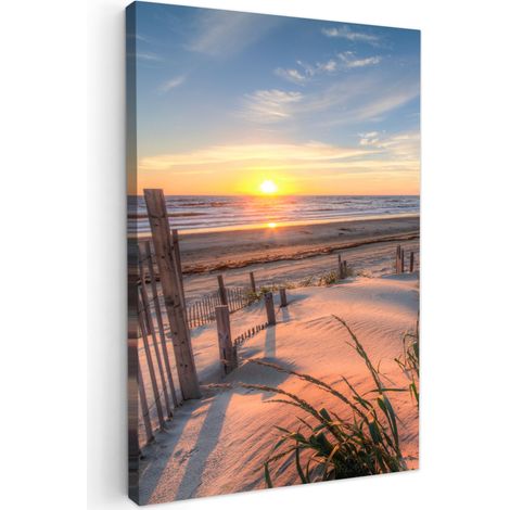 Canvas Print Beach - Sea - Dune - Sunset - Landscape 80x120 cm