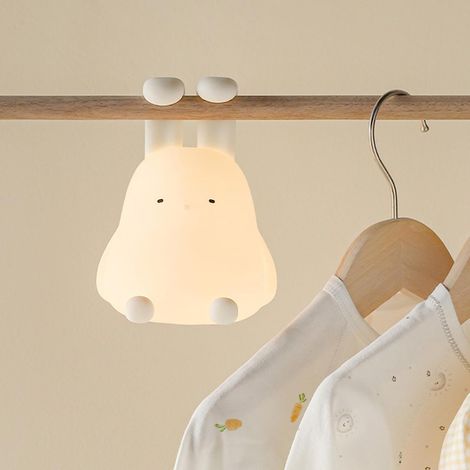 Filiyano – Lampe de table lapin décorative, petite veilleuse suspendue sculptée pour bureau, adorable lapin lumineux LED tout doux avec support pour (1/5)