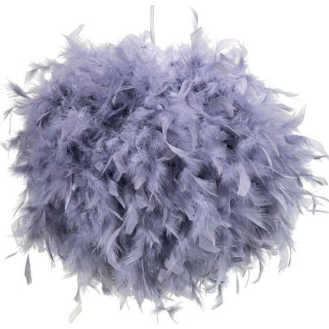 Abat-jour en plumes,Abat-jour pour suspension,lampe de table, lampadaire,Abat-jour en plumes moelleuses pour salon,chambre(gris) (1/4)