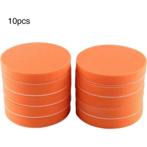10 pièces 6 "(150mm) éponge polissage polissage cire tampon Kit outil pour voiture polisseuse tampon Orange (1/4)