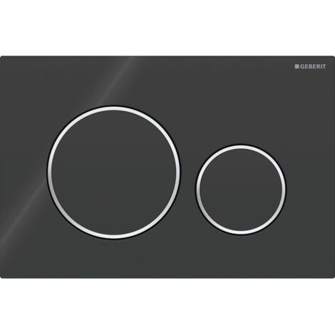 Plaque de déclenchement Geberit Sigma20 pour rinçage double touche: noir, chromé brillant (115.882.KM.1)-Chrom