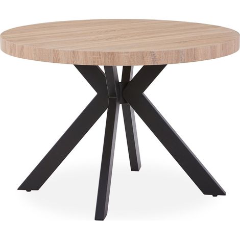 Table ronde extensible Myriade Noir et Chêne Clair