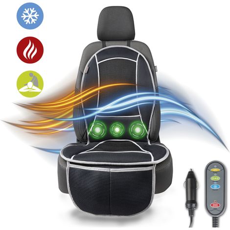 PKW-Sitzauflage CoolHeat, Auto-Sitzaufleger mit Heiz-, Kühl- und Massagefunktion schwarz, 1 Stück