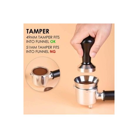 3 entonnoirs doseurs inox 53 mm – Anneau anti‑fuite pour café en grains – Accessoire pour machine expresso portable (1/5)