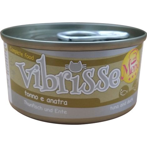 24 lattine 70 g cad.: Vibrisse Cat Menu tonno e anatra 24 lattine da 70 g cad.