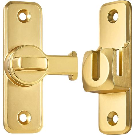 Latch Pour Porte Coulissante - Alliage De Zinc - Réglable 90/180 Degrés - Pour Porte De Grange Chambre Armoire Clôture - Or - 1 Pièce (1/5)