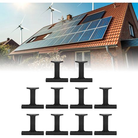 10 pièces de guide d'eau pour module photovoltaïque et pince d'élimination de la boue, panneau solaire le long du canal de drainage 3,5 cm. (1/5)