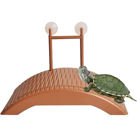 Plateforme flottante tortue avec ventouses, rampe aquatique pour aquarium, îlot terrarium, accessoire reptile, pont suspendu, taille réglable, pour bassin ou aquarium. (1/5)
