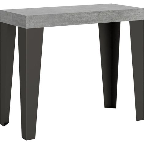 Consolle Allungabile 90-196x40x77 cm in Nobilitato Grigio (1/4)