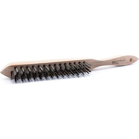 TrendLine Drahtbürste 3-reihig Holzgriff Zink Grillreiniger Metallbürste (1/3)