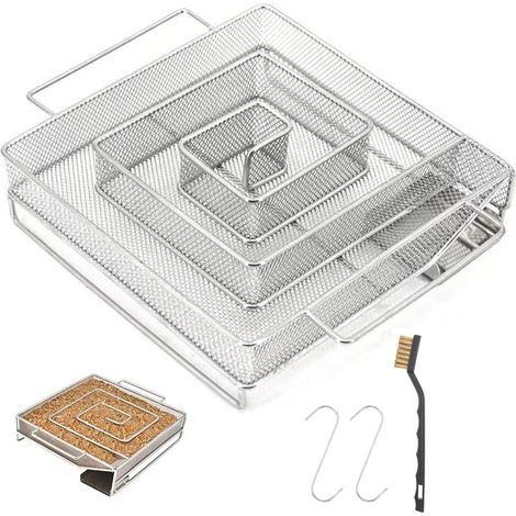 Générateur De Fumée Froide - Pour Fumaison Aliments - Compatible Barbecue Gril Armoire - Jusqu'à 12 Heures De Fumée - Avec Kit D'entrée Et Sciure Incluse - 1 Pièce