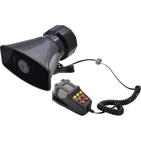 12V 100W 7 Tons Sirène de Police Alarme Voiture, Car Siren Vehicle Horn with Mic Système de haut-parleurs PA Amplificateur de son d'urgence (1/5)