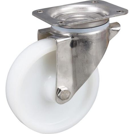 Roulettes pivotantes en acier inoxydable à bandage en matière synthétique TENTE 8470UOO160P63 (1/2)