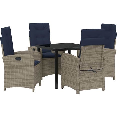 Maison Exclusive - Conjunto de Comedor de Jardín 5 pcs Gris ratán (1/5)